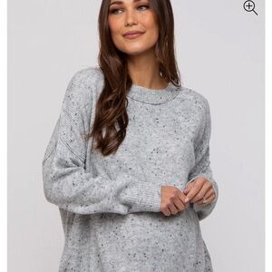 Grey Speckled Knit Maternity Sweater